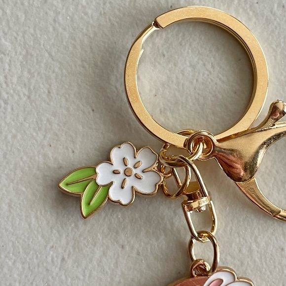Bunny Rabbit Sakura Moon Keychain Purse Charm - Picture 3 of 4